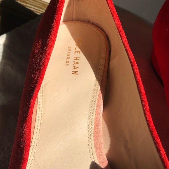 Cole Haan Leah Skimmer Leather Flats red and pink pointy toe Size: 10B - Picture 5 of 12